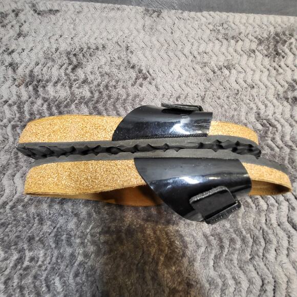 Birkenstock Madrid Sandals Womens Size 8? 39 Black Patent Comfort Slide Shoes - Picture 5 of 7